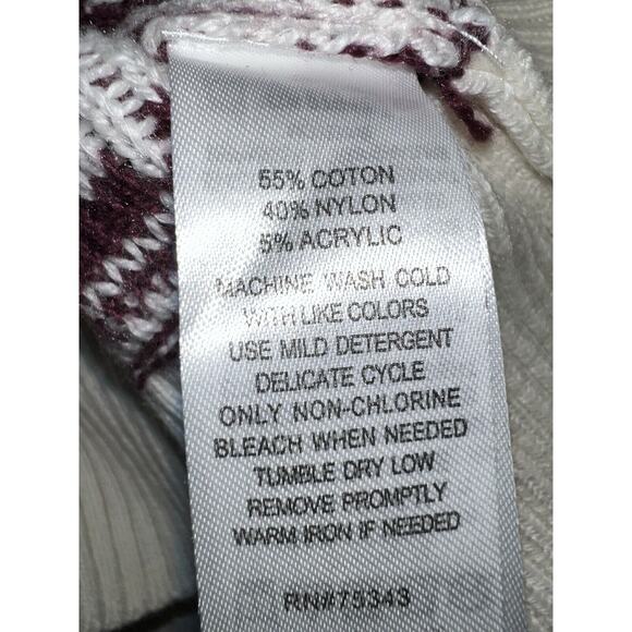 Anthropologie Shrinking Violet Reindeer Sweater Women's Large-Burgundy - Picture 3 of 10